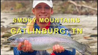 Smoky Mountains TROUT FISHING VIDEO - Gatlinburg TN. Incredible water/ BIG RAINBOWS. TROUT WORM TIPS