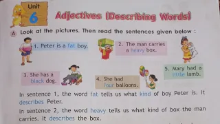 Elementary English Grammar and Compositions Class - 2 Unit -6  Adjectives (Describing Words)