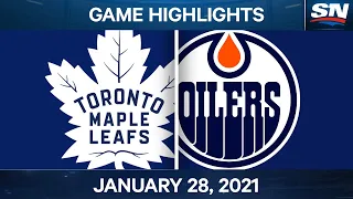 NHL Game Highlights | Maple Leafs vs. Oilers - Jan. 28, 2021