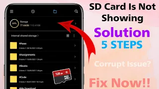 SD Card Is Not Showing Problem Solution | Memory Card Is Not Showing | SD Card Not Working