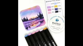 Рисуем рассвет в горах маркерами SKETCHMARKER BRUSH PRO | Уроки рисования от ArtMarkers