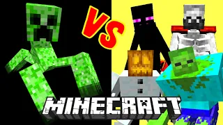 Mutant Creeper VS. Mutant Creatures Beasts Monsters | Minecraft Mob Battle