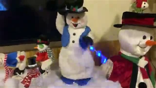 Gemmy 2002 Spinning Snowflake Snowman  ( 2 song version )
