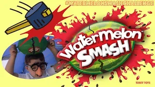 Watermelon Smash Challenge w/ Water Beads! Play at the Beach! In the Woods! YULU Games Tubey Toys