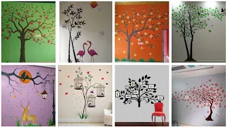 Latest Tree Wall Art Painting Design Ideas 2023 || Wall Painting Tree Design Ideas || Wall Design