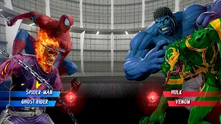 Spiderman & Ghost Rider vs Hulk & Venom (Very Hard) Marvel vs Capcom Infinite | 4K UHD Gameplay