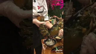Cutting & Eating lobster Blood Soup Sashimi | Live Lobster cutting | ロブスターのスープ