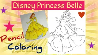 Coloring Princess Belle | Disney Princess | @kimmiTheclown | @MagicFingersArt | @sprinkleddonuts