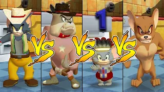 Tom and Jerry in War of the Whiskers Spike Vs Tom Vs Nibbles Vs Monster Jerry (Master Difficulty)
