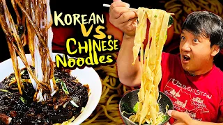 CHINESE vs. KOREAN Noodles, Dallas LEGENDARY BBQ & H-mart FOOD REVIEW