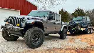 Does a Lifted Jeep Gladiator Tow Well? Bringing Home a "New" CJ7 Wrangler Project!