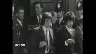 ROLLING STONES Mick Jagger and Keith Richards leaving court, 1967 (rare footage)