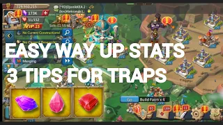 EASY WAY UP STATS & RESEARCH THE BEST FOR RALLY TRAP without much increase in might..Lords mobile