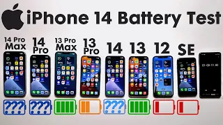 iPhone 14 Pro Max vs. 14 Pro / 13 Pro Max / 13 Pro / 14 / 13 / 12 / SE - ULTIMATE Battery Test!