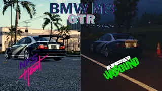 Side by Side Comparison of BMW M3 GTR | NFS UNBOUND VS NFS HEAT