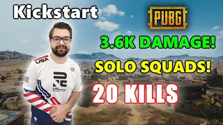 eU Kickstart - 20 KILLS (3.6K DAMAGE) - SOLO SQUADS! - PUBG