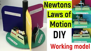 Newton's laws of motions working model | Newton's law of motion | #scienceproject | #diyasfunplay