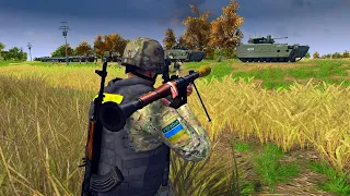 Ukraine troops attacked a russian infantry convoy  MOWAS2 Battle Simulation