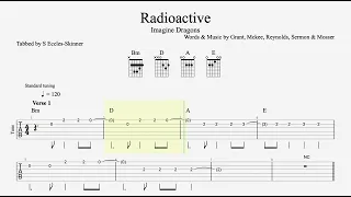Radioactive - Imagine Dragons (Tune)  - Easy Guitar Tab - Playthrough & Backing Track