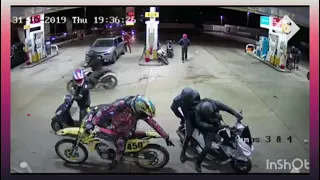 MOTORBIKES GANG RAID GAS STATION PROMPTING POLICE APPEAL(high quality)