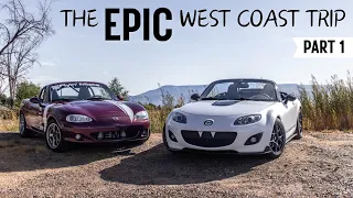 Epic road trip through the mountains to California! Route to Miata Reunion part 1