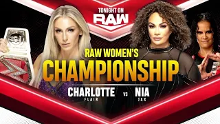 Charlotte Flair Vs Nia Jax Campeonato Femenino Raw - WWE Raw 06/09/2021 (En Español)