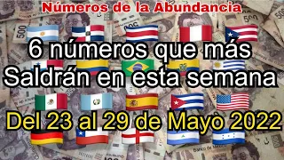 6 números que más salen en la semana del 23 al 29 de Mayo del 2022💰 números para hoy 💰🍀💰🍀💰🍀💰