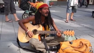 Amazing Reggae Street Performer - "No Woman, No Cry" (Bob Marley Cover)