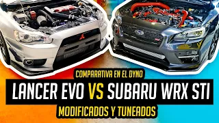 ¿Cuál es el MEJOR para MODIFICAR? LANCER EVO X vs WRX STI - COMPARATIVA DE POTENCIA EN DYNO