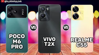 Poco M6 Pro 5G vs Vivo T2x 5G Realme C55 || Comparison Video || Price & Reviews 2023