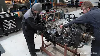 Video 186 Restoration of Lancaster NX611 year 6.. Rolls Royce Merlin top half assembly