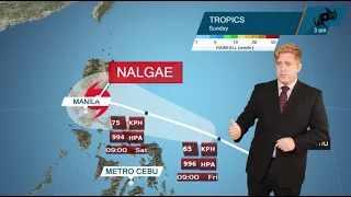 Tropical Storm Paeng / Nalgae forecast, likely typhoon at landfall.