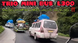 Trio Mini Bus L300 Balapan..🔥Permainan Seru Driver L300 Melibas Jalur Gunung..⁉️