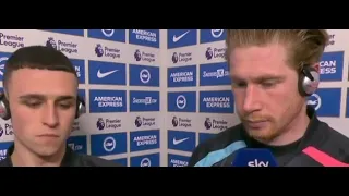 Kevin De Bruyne & Phil Foden Post Match Interview Brighton vs Man City 0 - 4