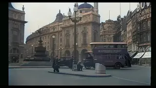 Daily life in london 1930's in HD color with sound 60fps
