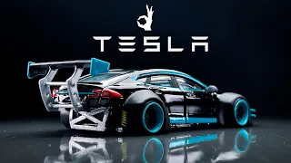 Tesla S Plaid Rocket Bunny style Matchbox Custom