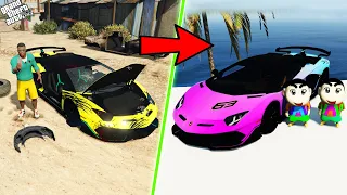 GTA 5 : Shinchan Find Garbage & Pinchan Repaired To Lamborghini in GTA 5 ! (GTA 5 mods)