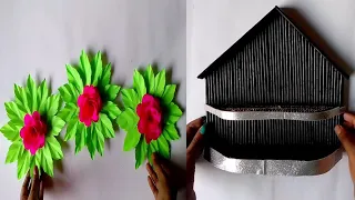 2 Beautiful wall hanging craft ideas/Best out of waste newspaper and cardboard craft✨.............