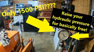 Starting a farm vlog #47 Hydraulic Pressure Relief Valve pressure adjustment and correction