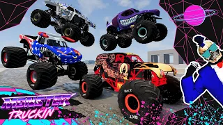 Monster Jam INSANE Racing, Freestyle and High Speed Jumps #7 | BeamNG Drive | Grave Digger