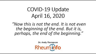 2020-04-16 - COVID-19 UPDATE - It is not the end. It is not the beginning of the end. But it is ...