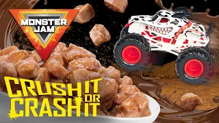 Will Monster Mutt land in a bowl of dog food? / Monster Jam Crush It Or Crash It! / Episode 3