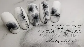 NAIL ART TUTORIAL  I  Black Watercolor Flowers #2