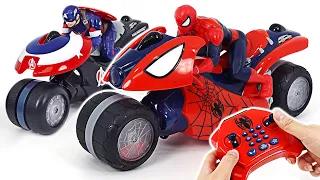 Marvel Avengers Spider-Man U Command Motorcycle! Save Iron Man! | DuDuPopTOY