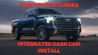 2022 Toyota Tundra Integrated Dash Cam INSTALLATION WITH REVIEW