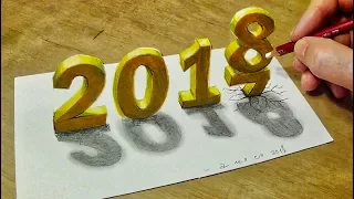 Happy New Year 2018 - How to Draw Number 2018 - Trick Art with Vamos