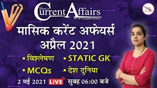 Daily Current Affairs 2021 | MCQ | By Pooja Mahendras | 2 May 2021 | Master in Current Affairs