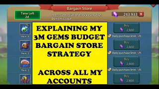 LORDS MOBILE - MY BARGAIN STORE PURCHASE STRATEGY -  3M gems across all my accounts