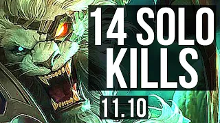 RENGAR vs JARVAN IV (TOP) | 16/0/2, 14 solo kills, Legendary, 1900+ games | KR Diamond | v11.10