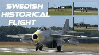 4Kᵁᴴᴰ 4K UHD Swedish Historic Flight   (Gripen Viggen Draken Tunnan) Airshow Sanicole 2016  HD HQ